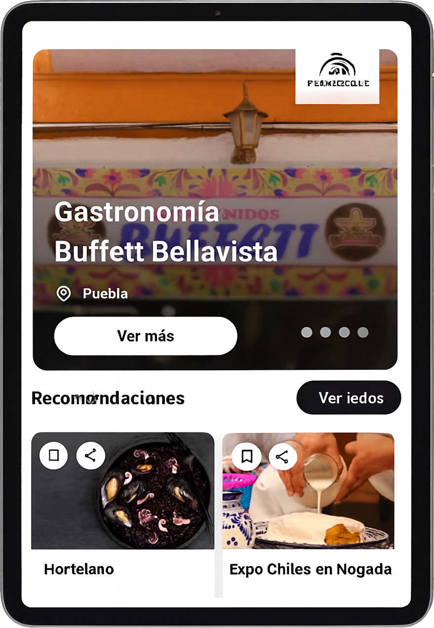 Vista de feed en tablet